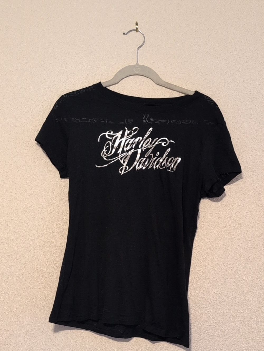 Harley‑Davidson Black Script Logo Short Sleeve Tee